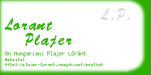 lorant plajer business card